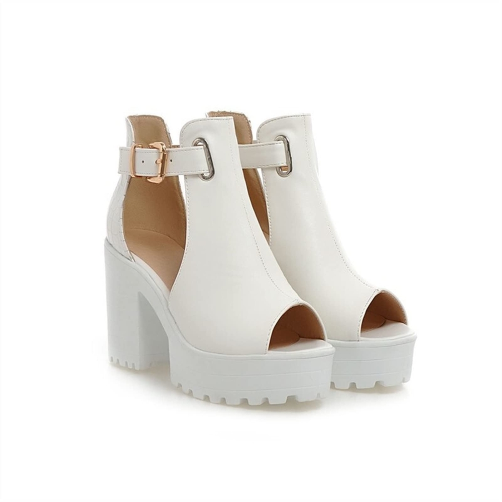 Like New! Women's White & Silver Pattern Peep-Toe Cut Out Heeled Bootie 10M